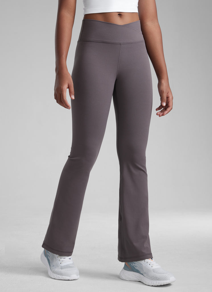 CRZ YOGA Girl's Active Sports Yoga Lounge Butterluxe Flare Leggings Black