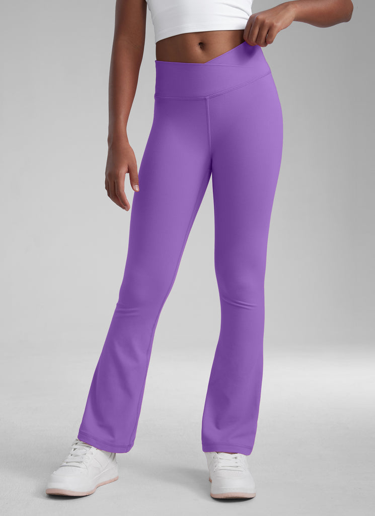 CRZ YOGA Girl's Active Sports Yoga Lounge Butterluxe Flare Leggings Taupe