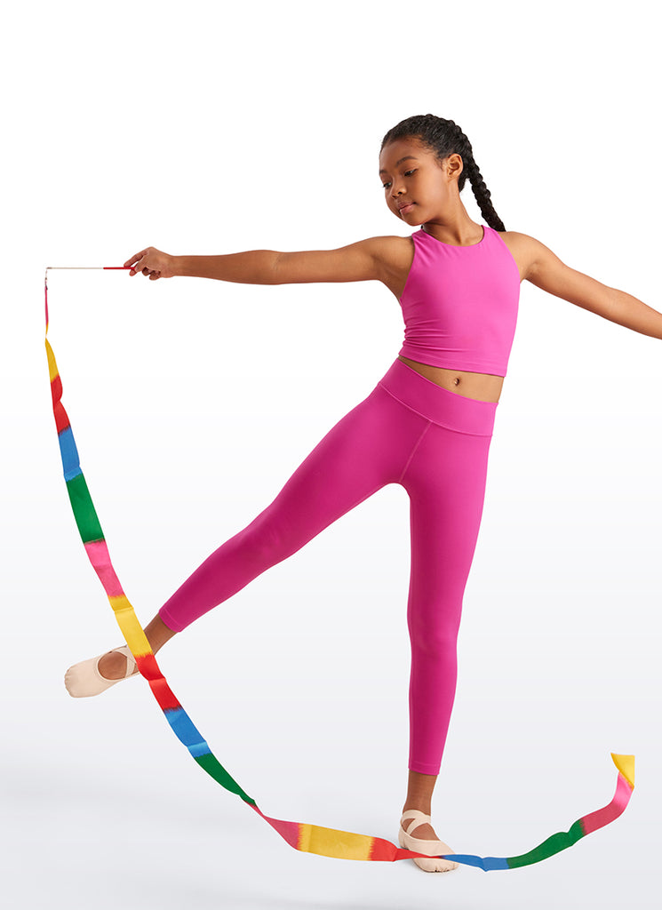 CRZ YOGA girl's Active Sports Butterluxe Racerback Tank Top Black