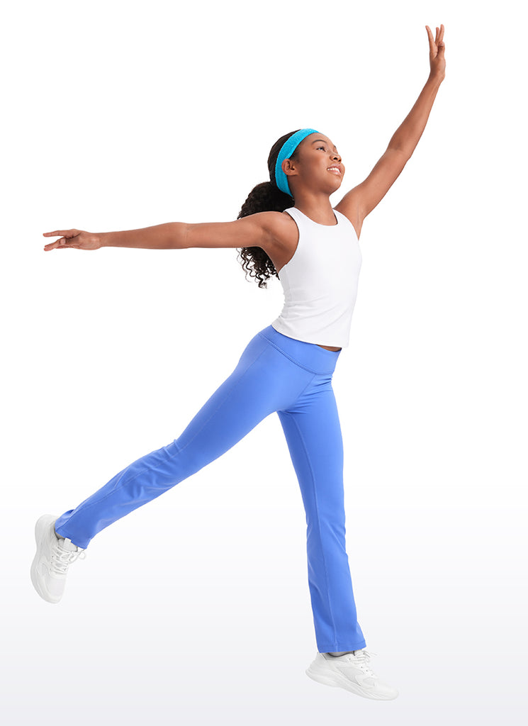 CRZ YOGA girl's Active Sports Butterluxe Racerback Tanks Waist Length White