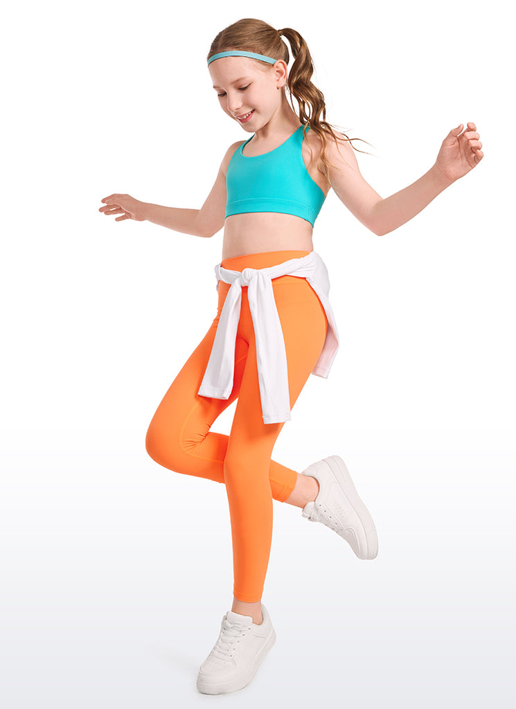 CRZ YOGA Girl's Active Sports Butterluxe Teens Strappy Bra Spectral Blue