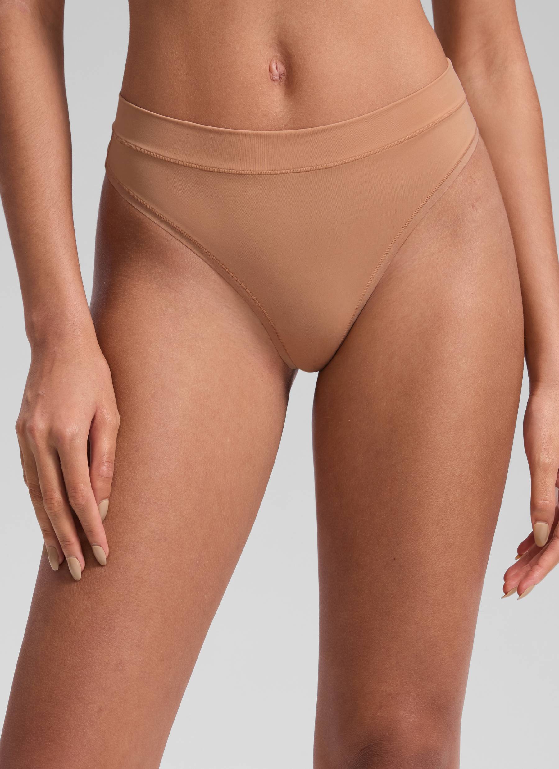 CRZ YOGA Women Softhold High Rise Thongs Ladies Underwear 3 Pack Gravel 3pack