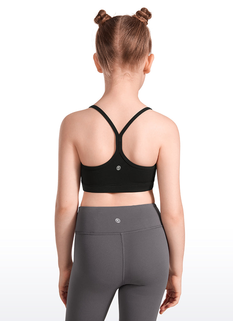 CRZ YOGA Girl's Active Sports Y-Back Bra Butterluxe Teens Tops Black