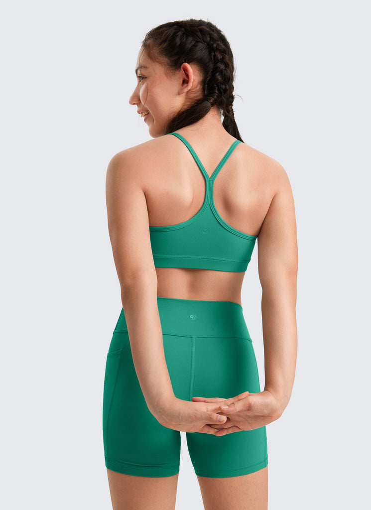 CRZ YOGA Girl's Active Sports Y-Back Bra Butterluxe Teens Tops Deep Red