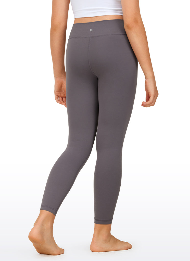 CRZ YOGA Girl's High Rise Butterluxe Sport Leggings 25'' V Cross Waist True Navy