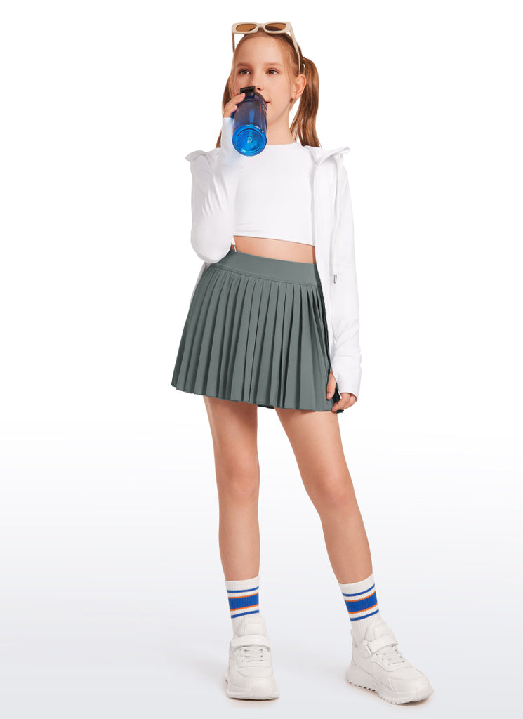 CRZ YOGA Girl's Tennis Sports Pleated Skirts Feathery-Fit Teens Skirts Stelindigo
