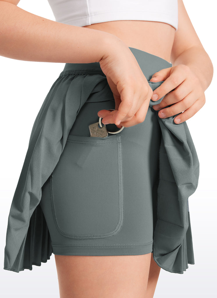 CRZ YOGA Girl's Tennis Sports Pleated Skirts Feathery-Fit Teens Skirts Stelindigo