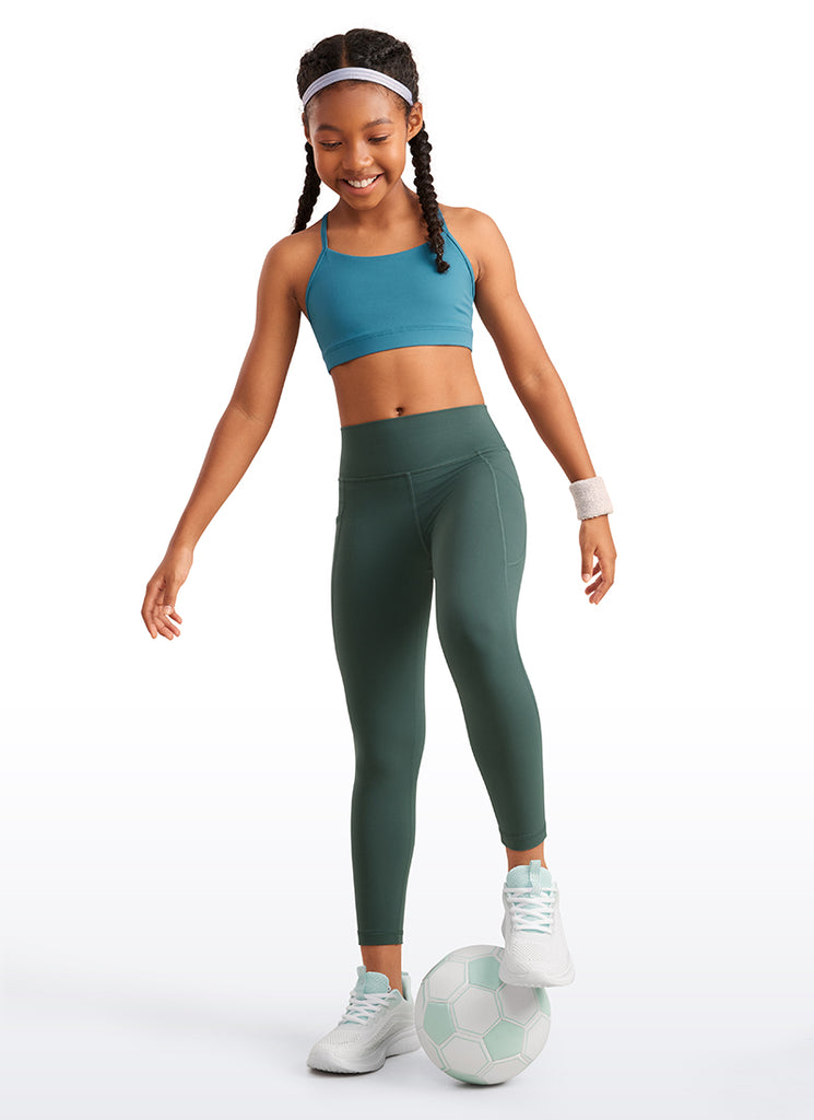 CRZ YOGA Girl's Active Sports Yoga Lounge Butterluxe Yoga Leggings Sparkle Blue