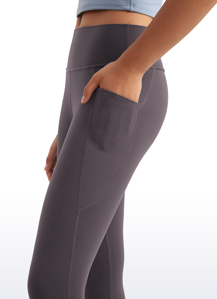CRZ YOGA Girls Butterluxe Athletic Capri Leggings with Pockets Tornado