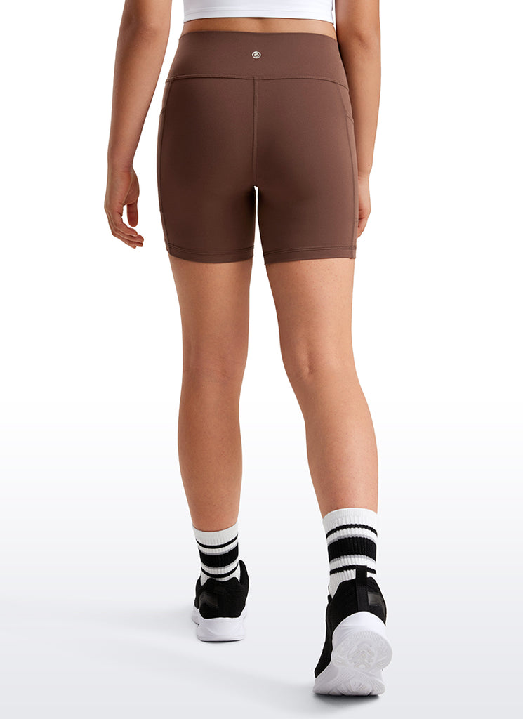 CRZ YOGA Girl's Active Sports Yoga Lounge Butterluxe Yoga Biker Shorts French Navy