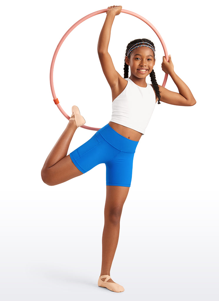 CRZ YOGA Girl's Active Sports Yoga Lounge Butterluxe Yoga Biker Shorts Coffee Brown