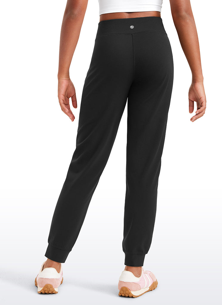 CRZ YOGA Butterlift Girls Joggers with Pockets Running Pants Black