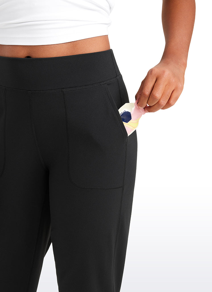CRZ YOGA Butterlift Girls Joggers with Pockets Running Pants Black