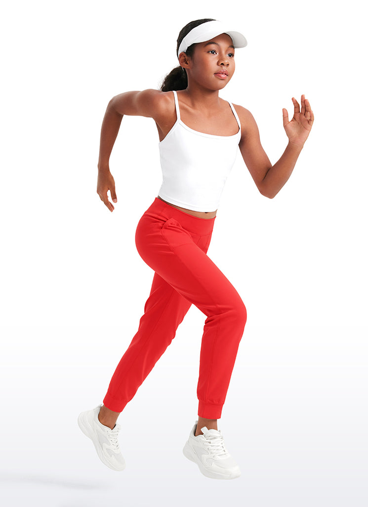 CRZ YOGA Butterlift Girls Joggers with Pockets Running Pants Waves Blue