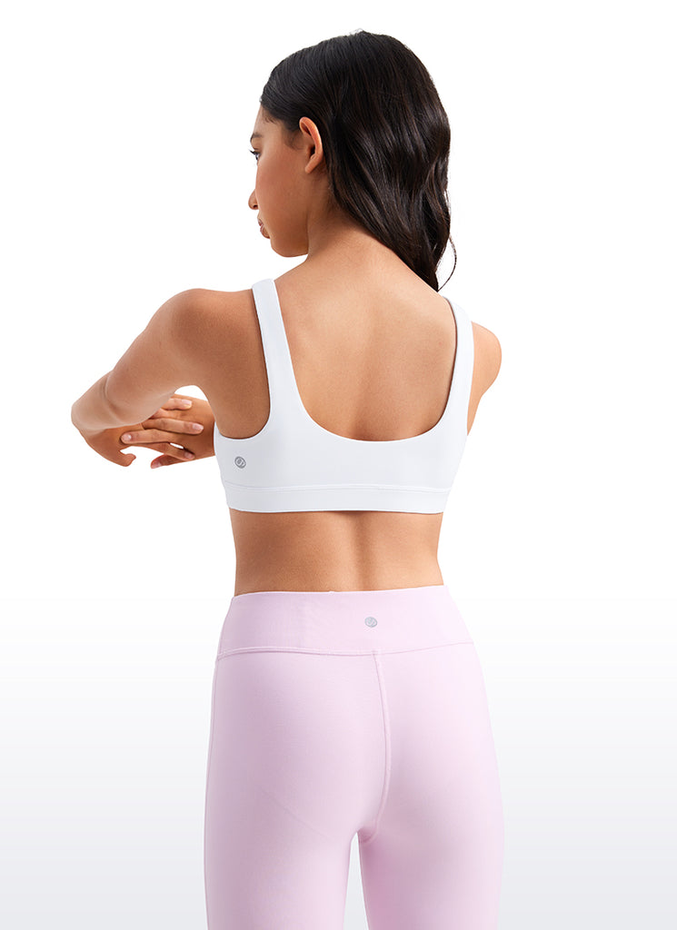 CRZ YOGA girl's Active Sports Butterluxe Teens Scoop Neck UBack White