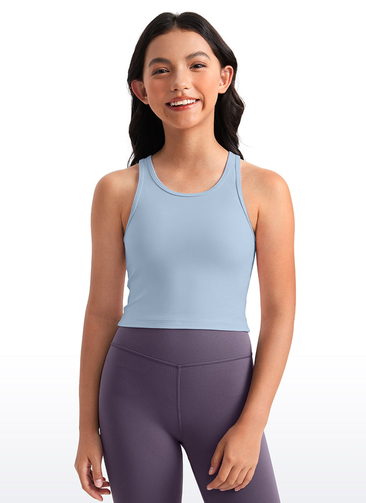 CRZ YOGA girl's Active Butterluxe Tight Fit Tank Tops Racerback True Navy