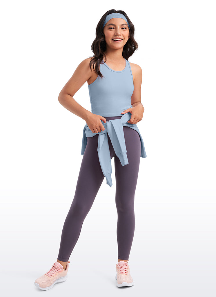 CRZ YOGA girl's Active Butterluxe Tight Fit Tank Tops Racerback True Navy