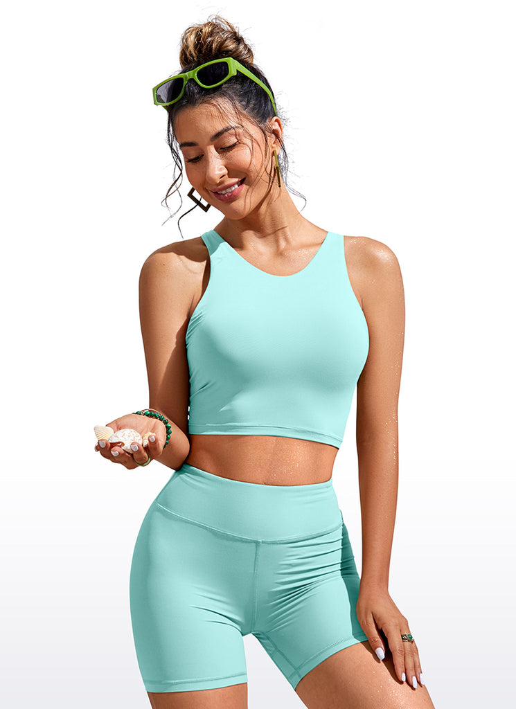 CRZ YOGA Women's Swimwear Tops Sunshine Bikini Top Racerback Hydra Blue