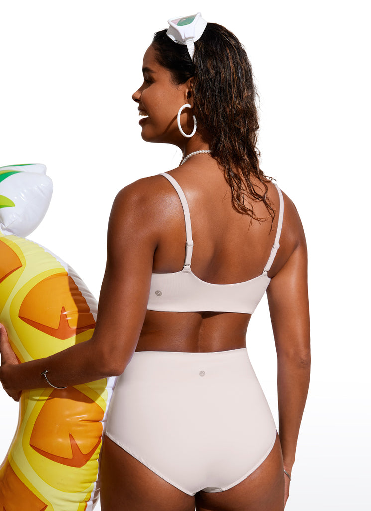 CRZ YOGA Women's Swimwear Tops Bikini Top Adjustable Strap Light grayish blue