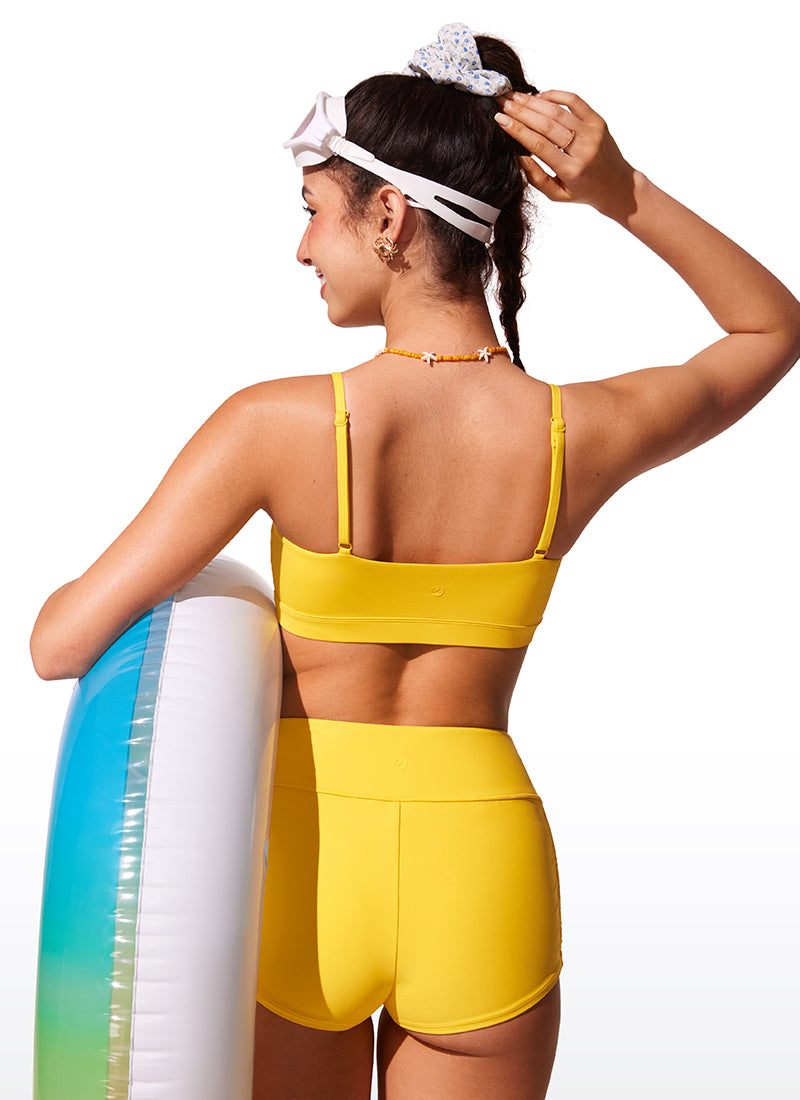 CRZ YOGA Women's Swimwear Tops Bikini Top Adjustable Strap Padded Pomegranate