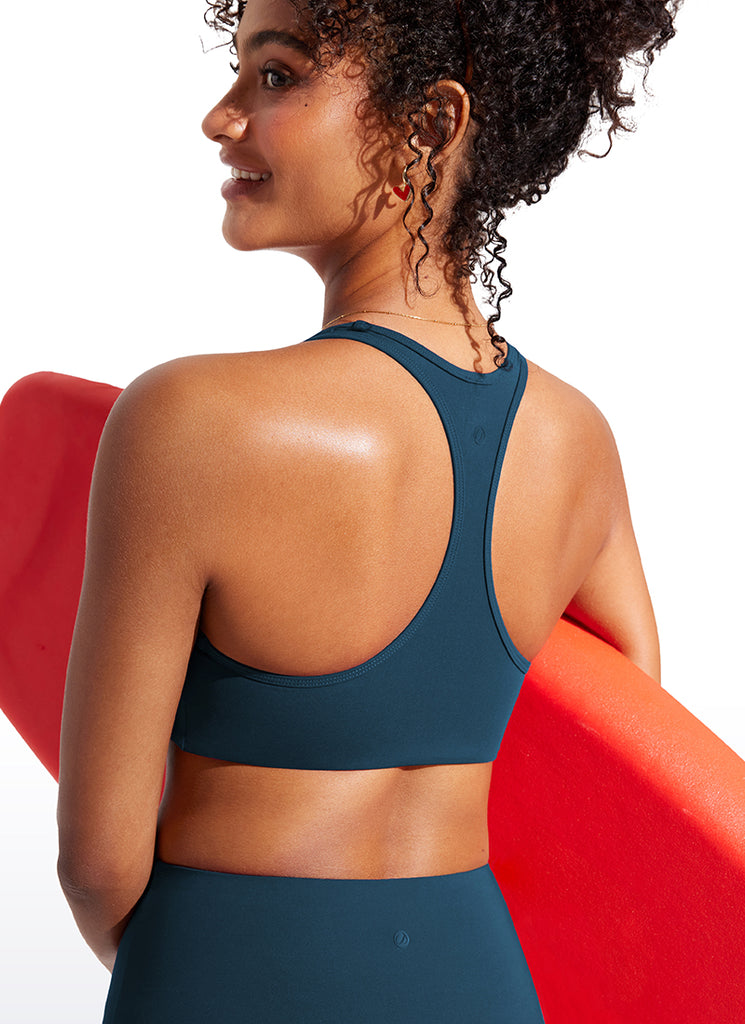 CRZ YOGA Women's Swimwear U Neck Bikini Tops Racerback Black