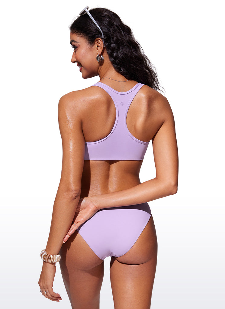 CRZ YOGA Women's Swimwear U Neck Bikini Tops Racerback Fuchsia