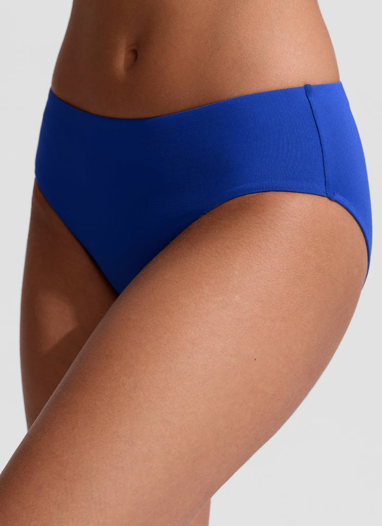 CRZ YOGA Women's Swimwear Bottoms Sunshine Bikini Bottoms Mid Rise Hibiscus Purple