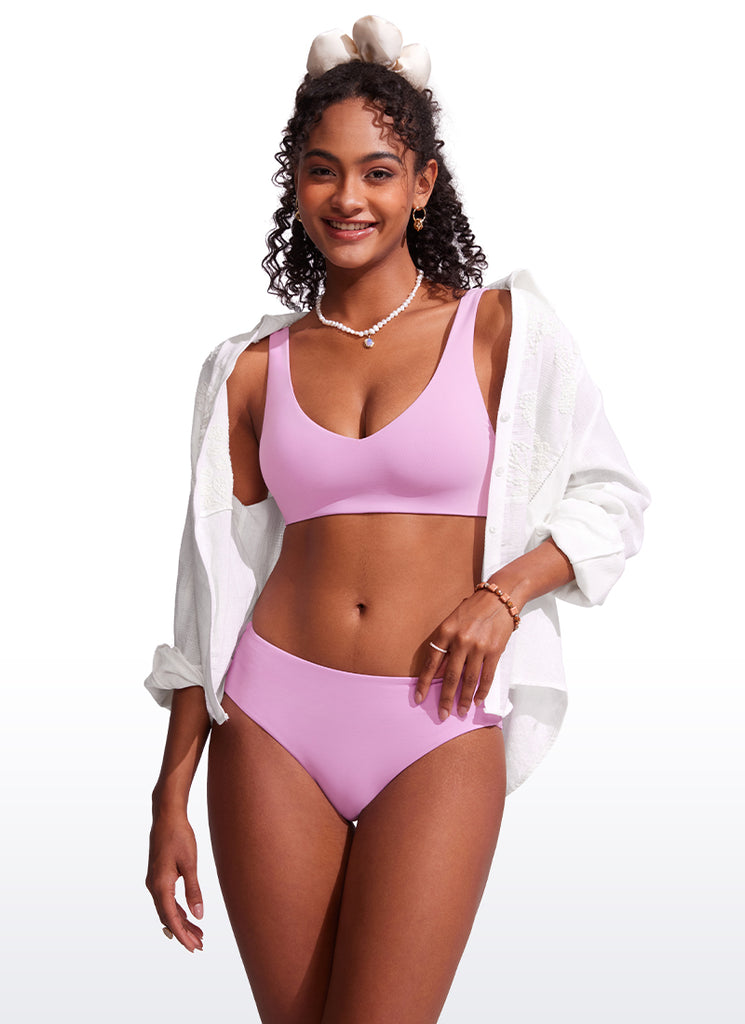 CRZ YOGA V Neck Bikini Padded Tops Swimsuit Madagascar Blue