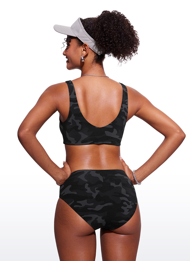 CRZ YOGA V Neck Bikini Padded Tops Swimsuit White