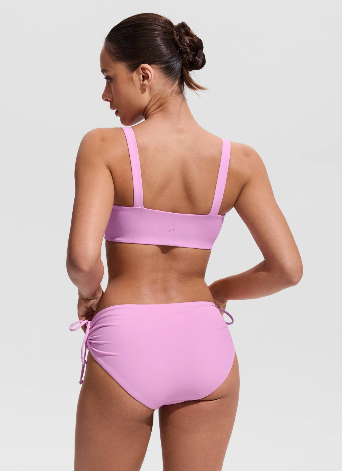 CRZ YOGA Women's Swimwear Square Neck Wide Flat Straps Bikini Tops Vita Pink