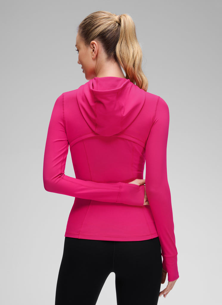 CRZ YOGA Women's Butterluxe Slim Fit Pocket Outerwear Full Zip Hoodies Grey Sage