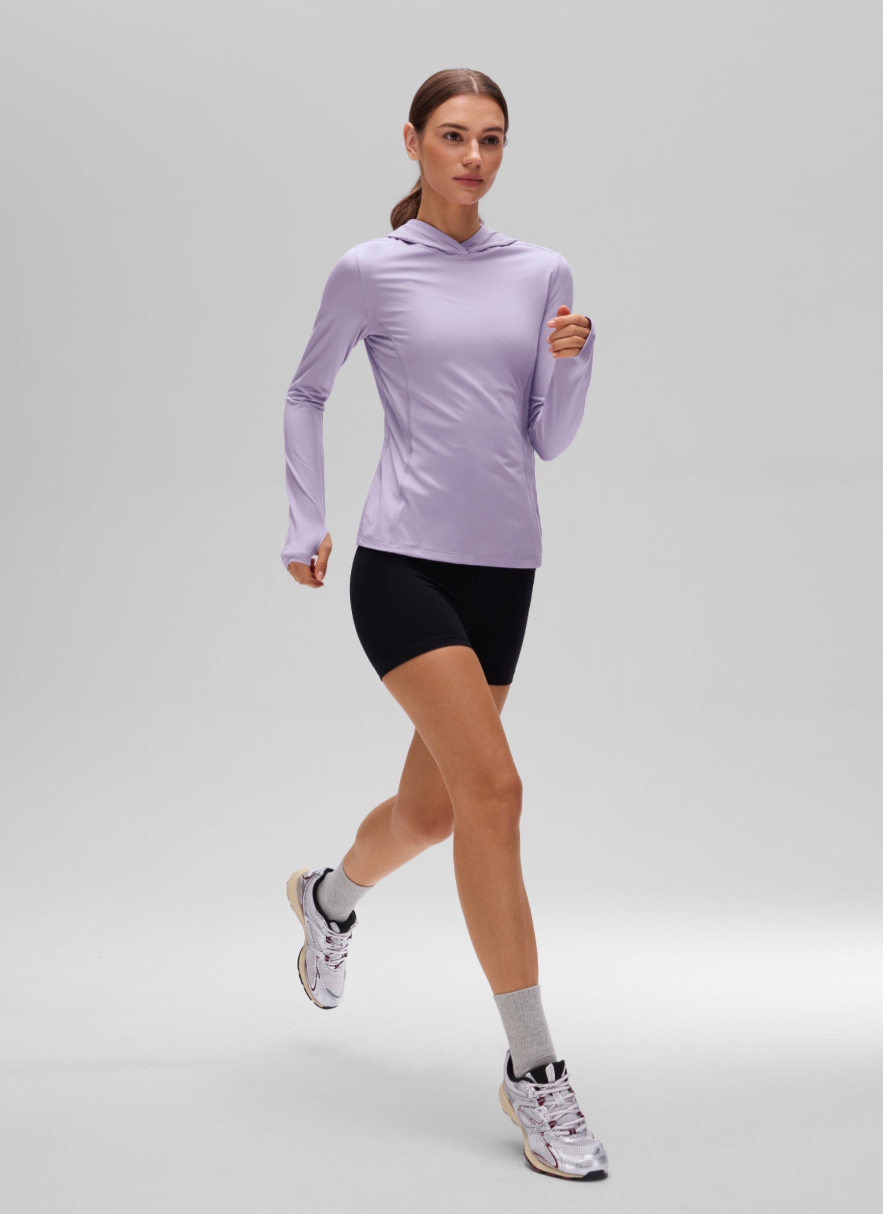 CRZ YOGA Women's UPF 50+ Long Sleeve Sun Hoodie Elfin Purple