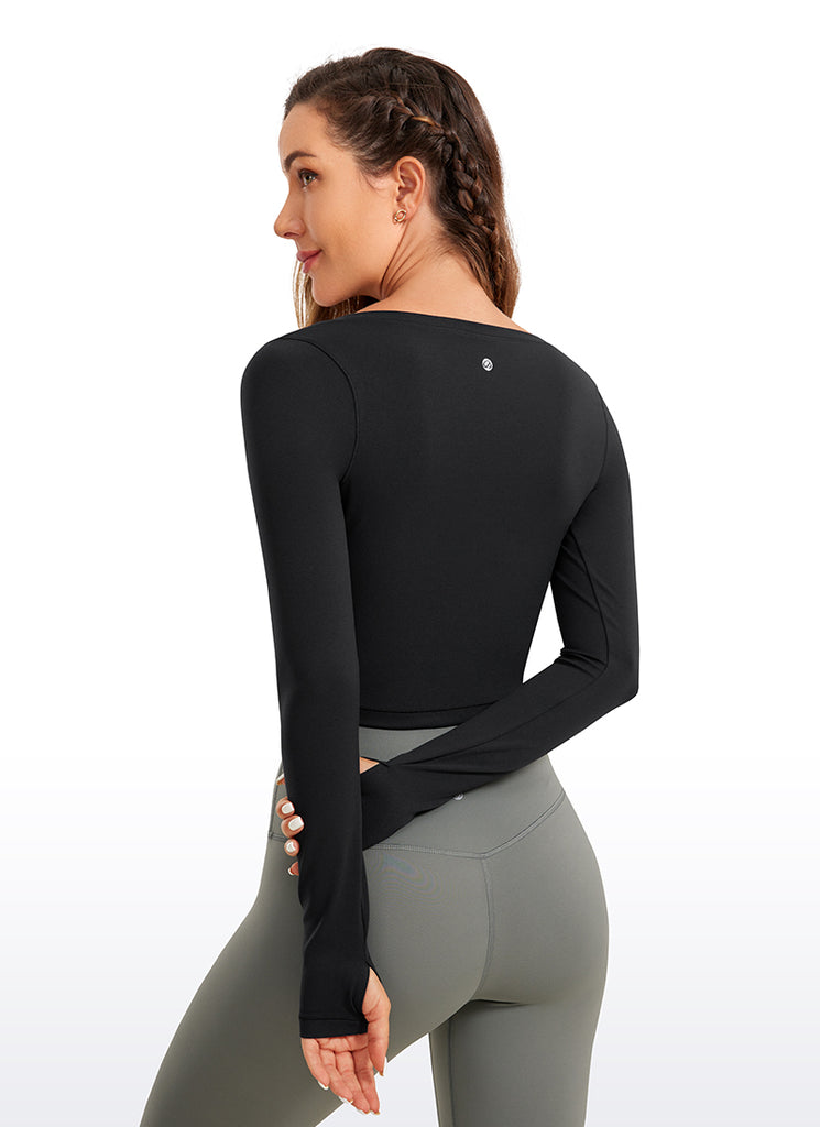 CRZ YOGA Leggings de yoga de manga larga Butterluxe para mujer White