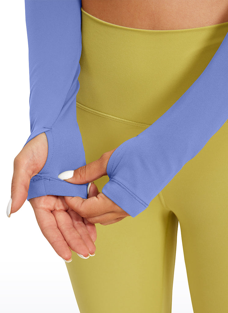 CRZ YOGA Leggings de yoga de manga larga Butterluxe para mujer Black Tie Dye Flowers