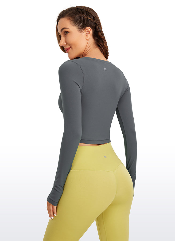 CRZ YOGA Leggings de yoga de manga larga Butterluxe para mujer Wild Indigo