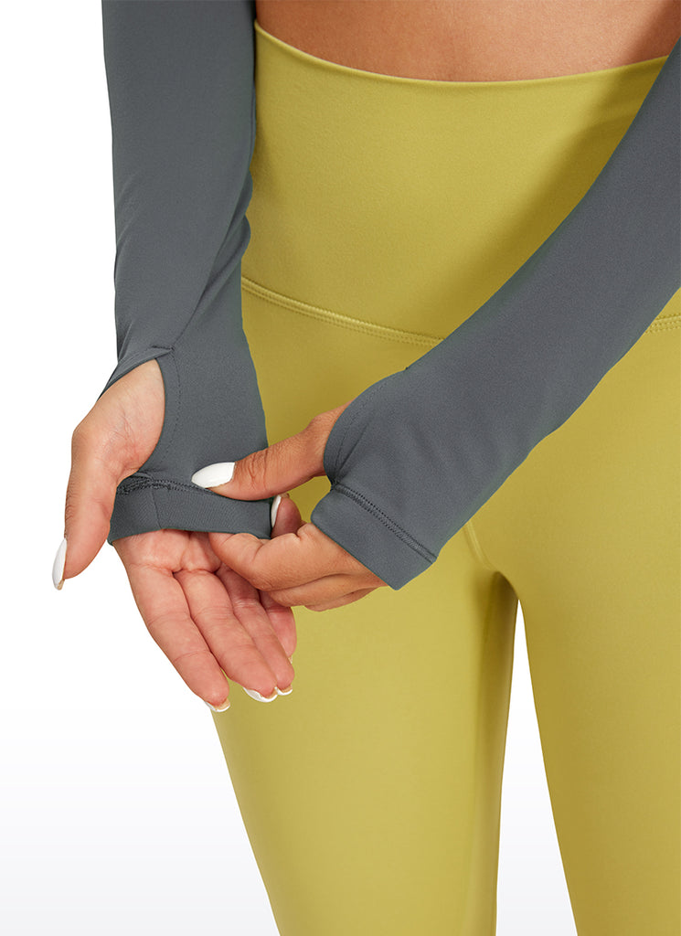 CRZ YOGA Leggings de yoga de manga larga Butterluxe para mujer Wild Indigo