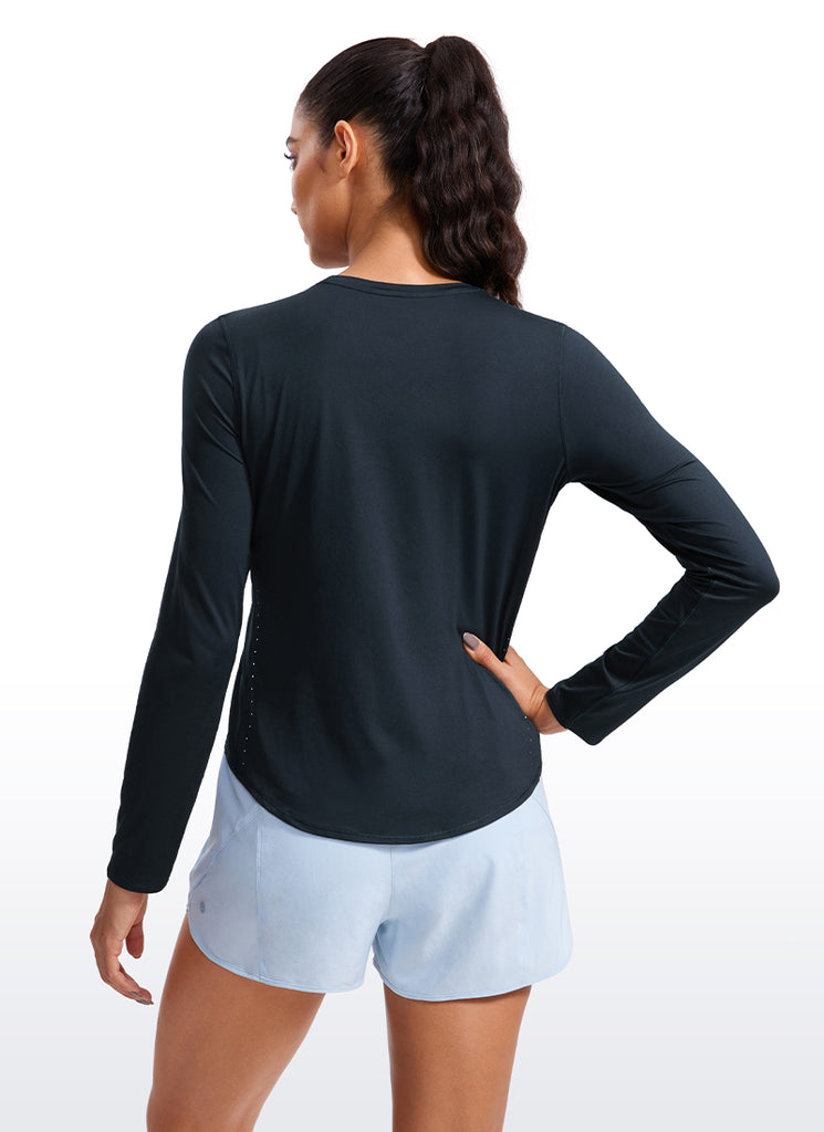 CRZ YOGA Women UPF 50+ Running Lightweight Loose Fit Long Sleeves Quick Dry True Navy