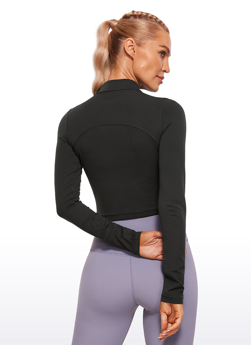 Butterluxe Mock Turtleneck Cropped Long Sleeves