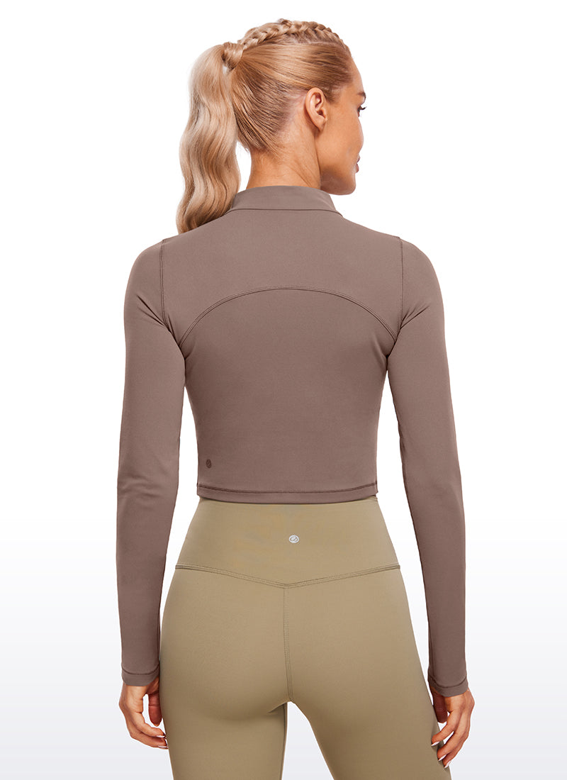 Butterluxe Mock Turtleneck Cropped Long Sleeves