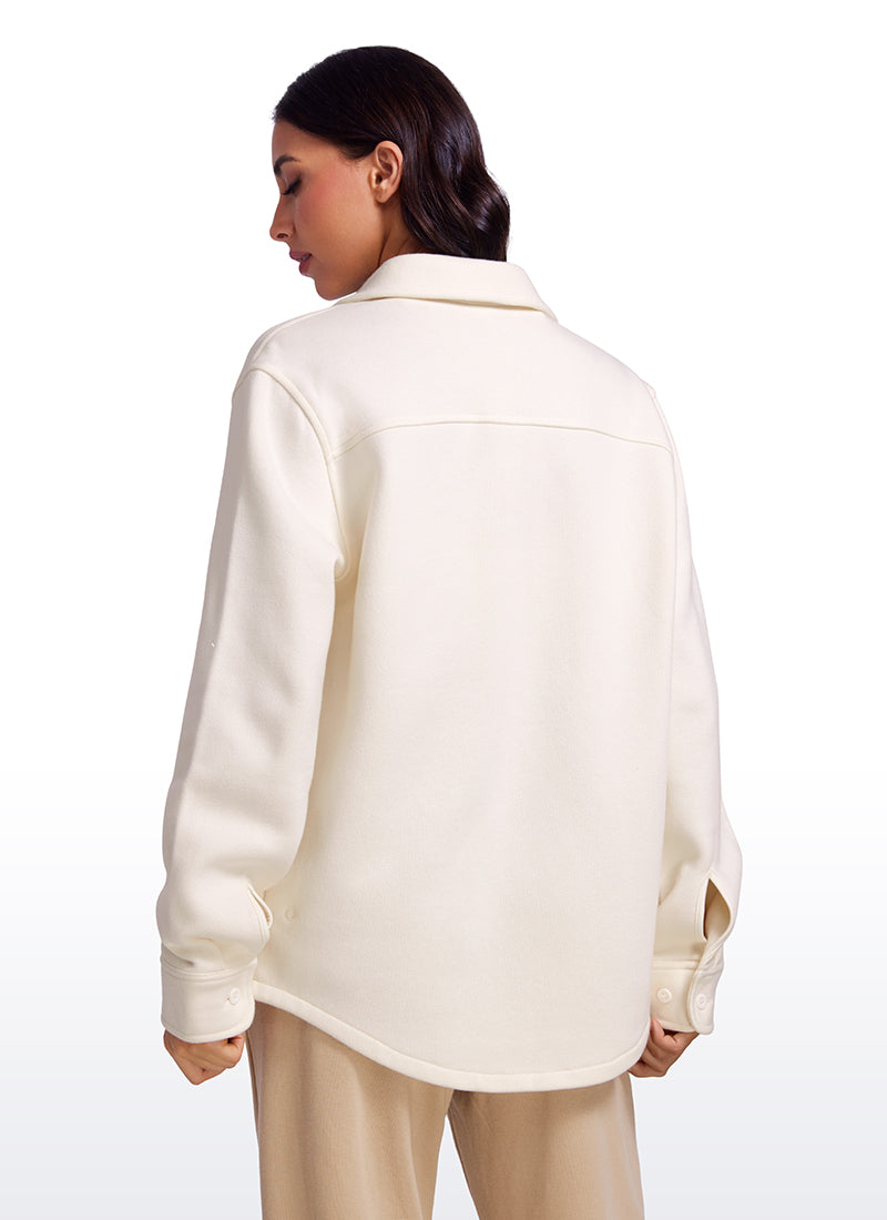 Fleece Lined Oversized Button Down Jacket
