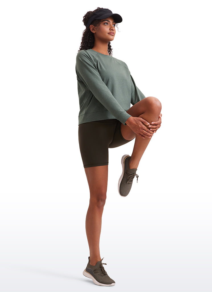 CRZ YOGA Women Casual Lightweight Relaxed Fit Long Sleeves Crew Neck Mojave Tan