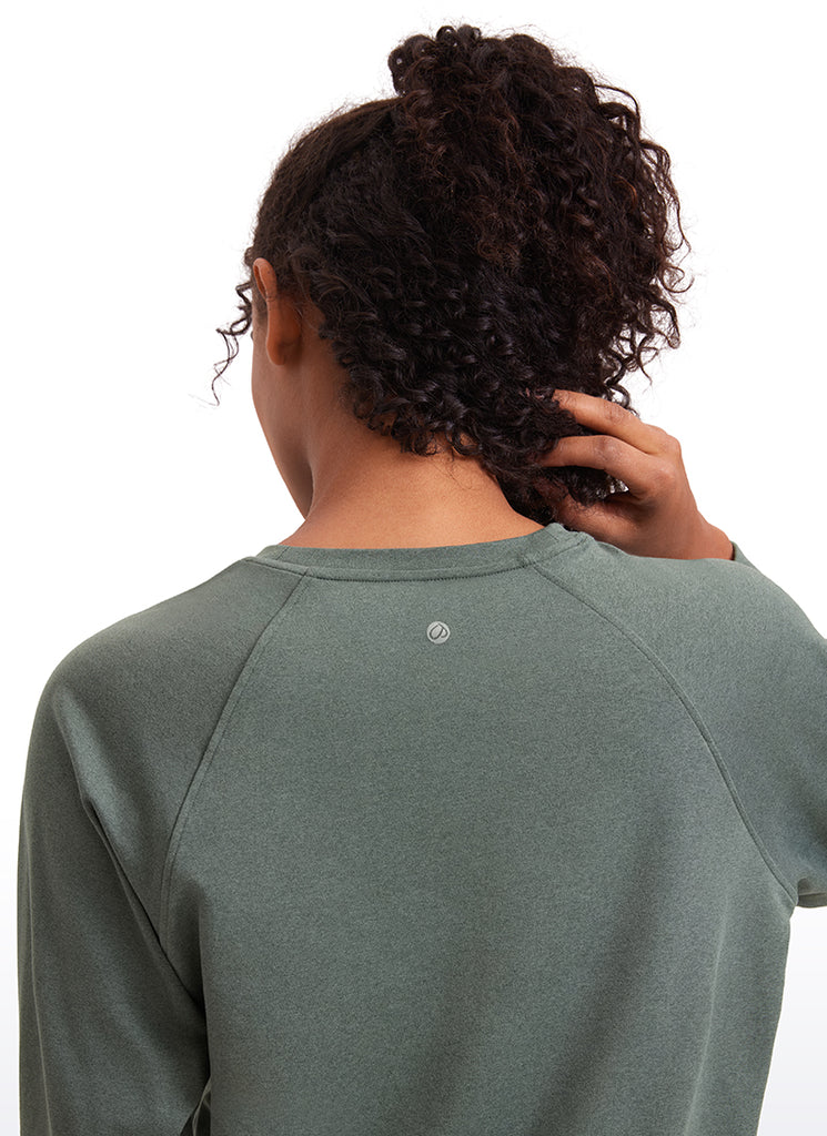 CRZ YOGA Women Casual Lightweight Relaxed Fit Long Sleeves Crew Neck Mojave Tan