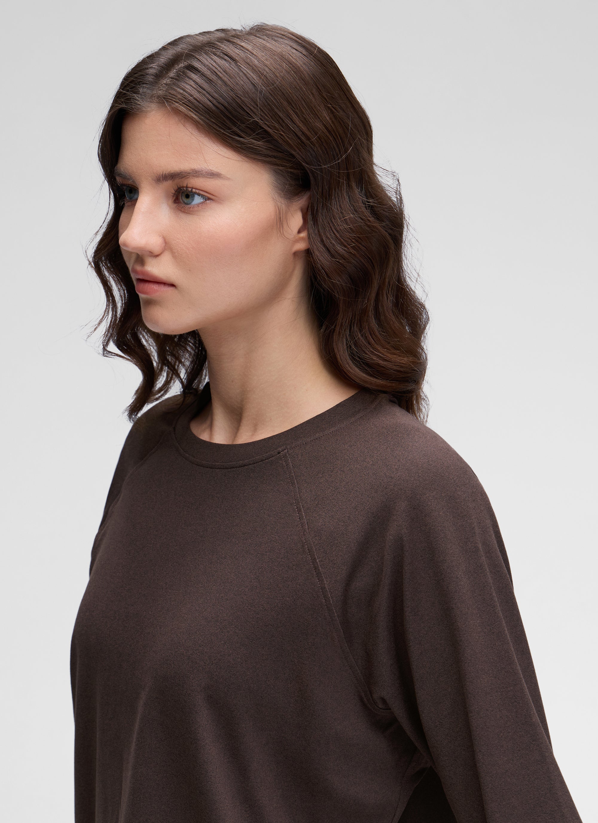 CRZ YOGA Women Casual Lightweight Relaxed Fit Long Sleeves Crew Neck Navy