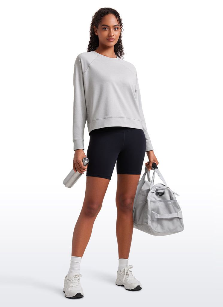 CRZ YOGA Women Casual Lightweight Relaxed Fit Long Sleeves Crew Neck Hot Fudge Brown