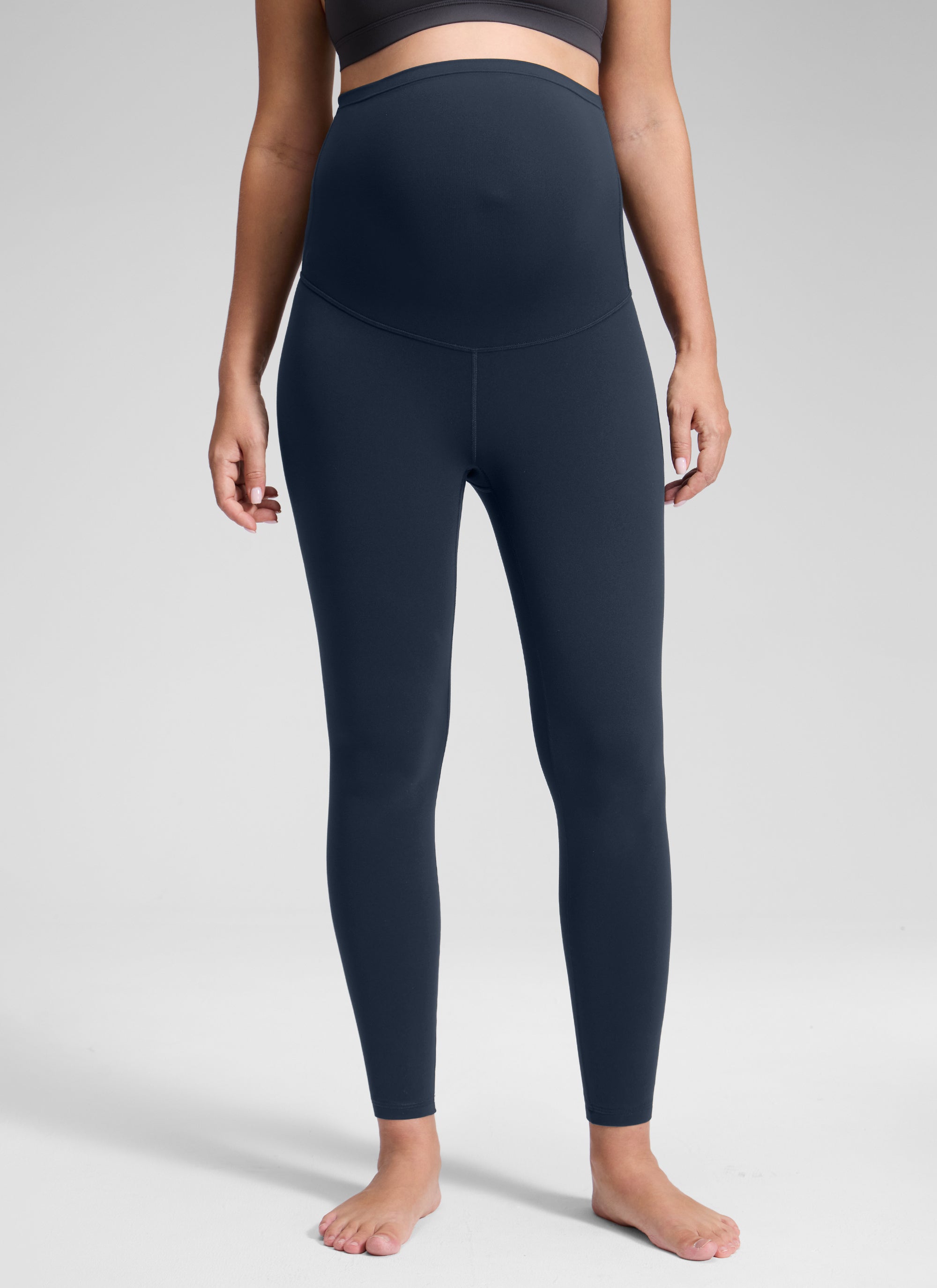 CRZ YOGA Women's Maternity Leggings Super High Rise Butterluxe 25'' Olive Green