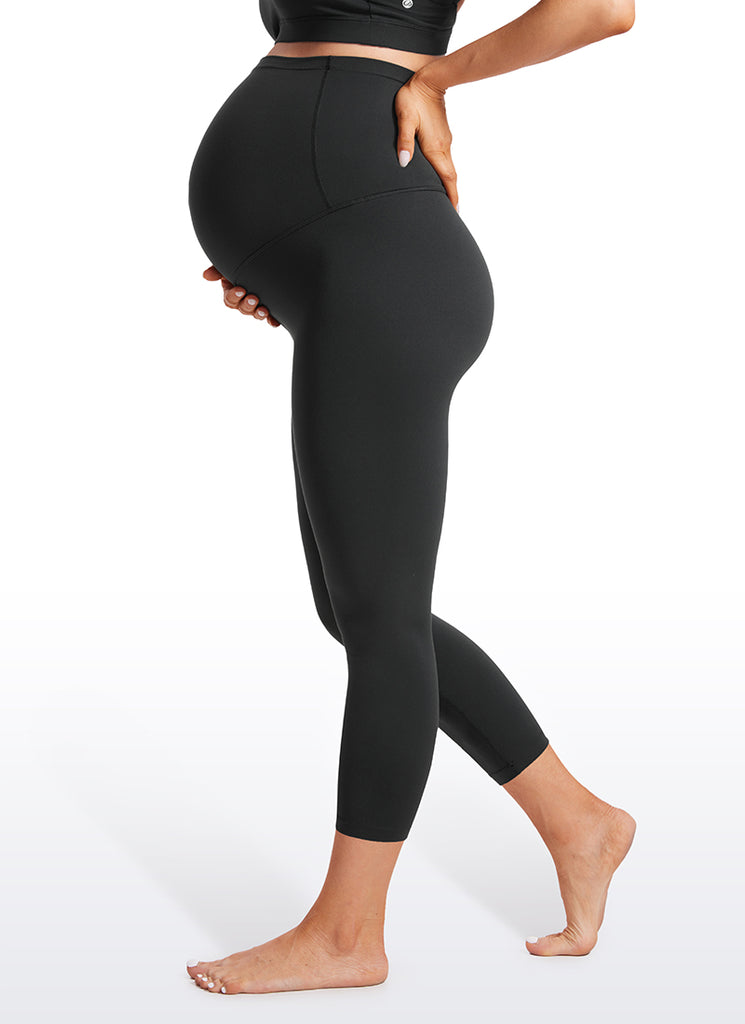 CRZ YOGA Women's Maternity Leggings Super High Rise Butterluxe 23'' Black