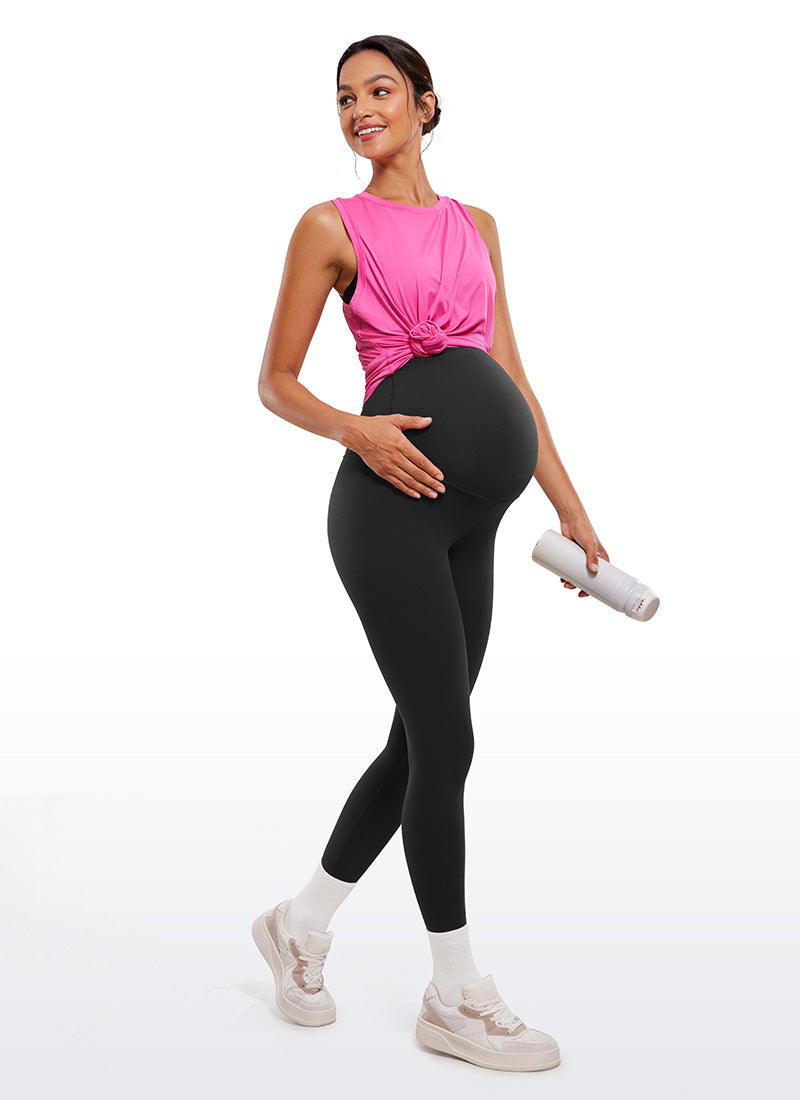CRZ YOGA Women's Maternity Leggings Super High Rise Butterluxe 28'' Black