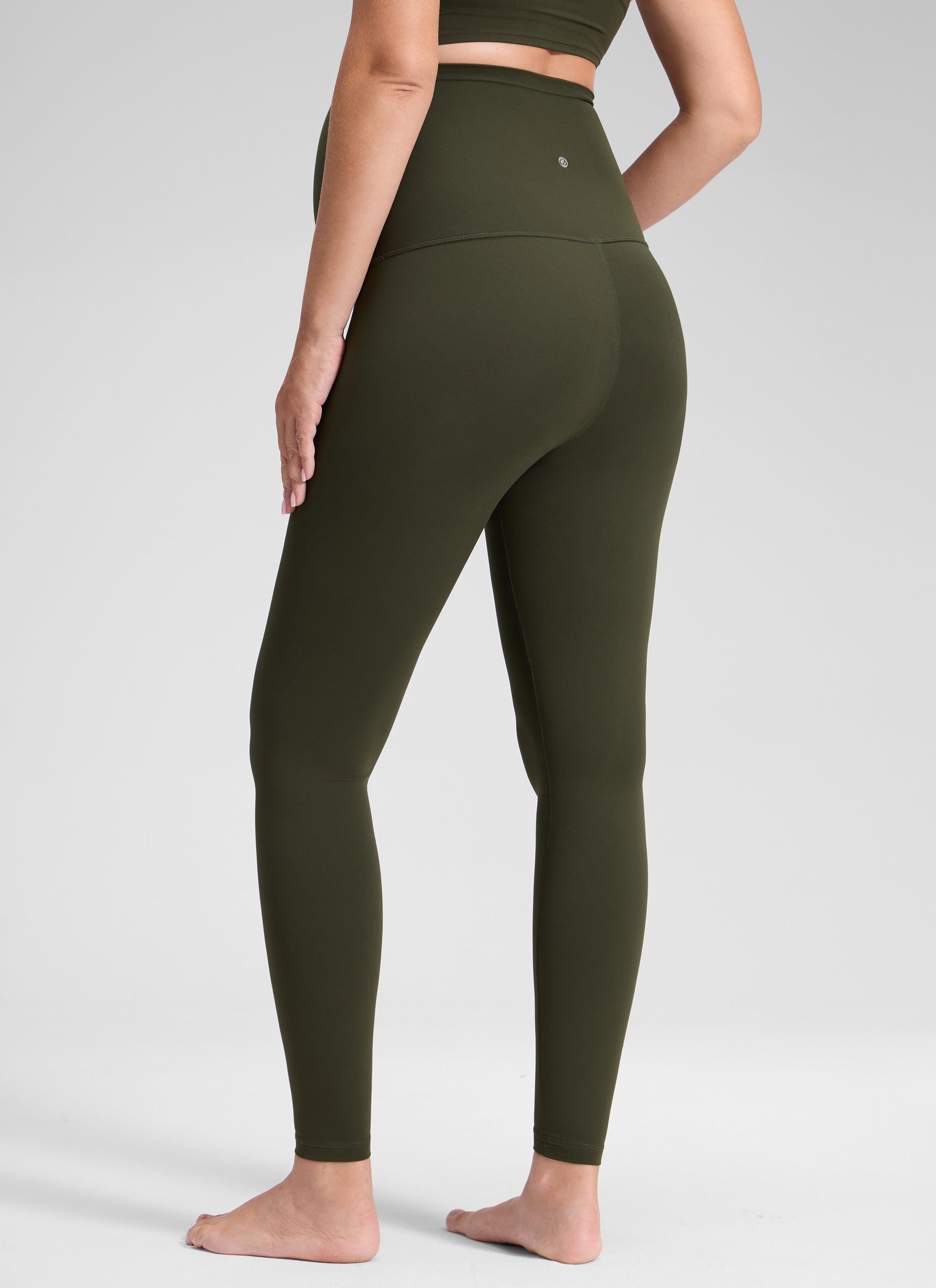 CRZ YOGA Women's Maternity Leggings Super High Rise Butterluxe 28'' Olive Green