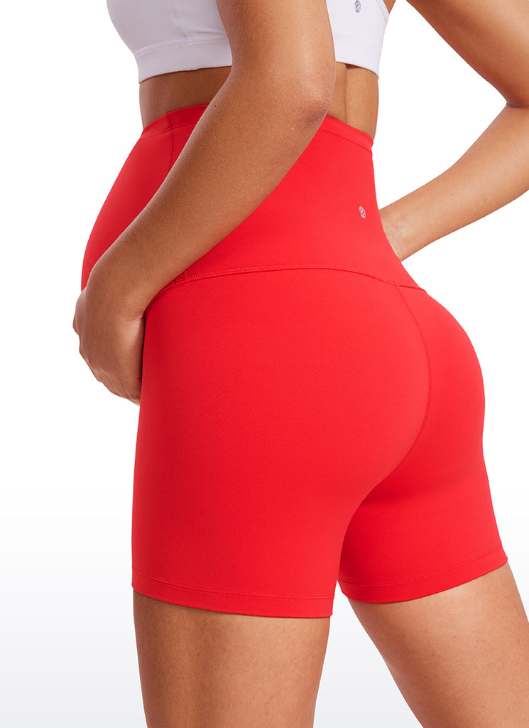 CRZ YOGA Women's Maternity Biker Shorts Super High Rise Butterluxe 4'' True Navy