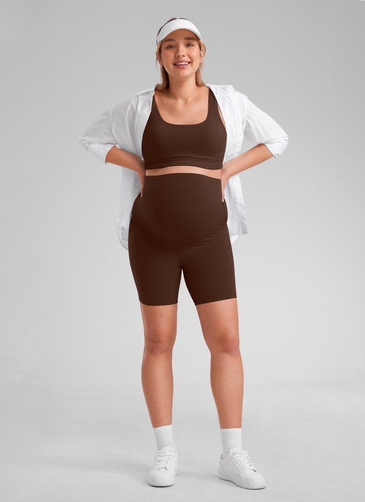 CRZ YOGA Women's Maternity Biker Shorts Super High Rise Butterluxe 6'' Lilac Air